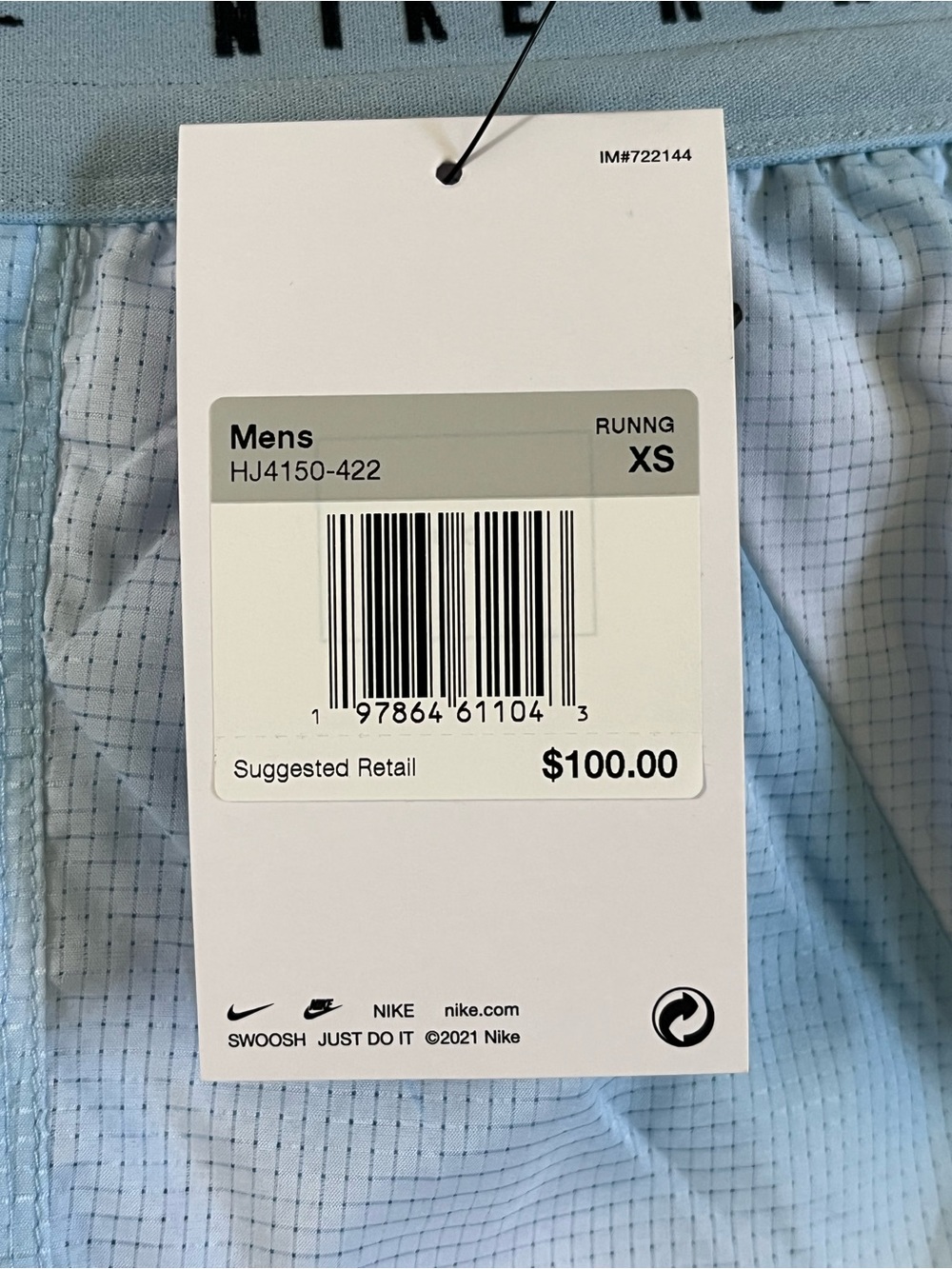 Nike Dri Fit ADV Run Division 4” Brief Lined Shorts ‘Light Blue’ (size mens XS) - Picture 3 of 9